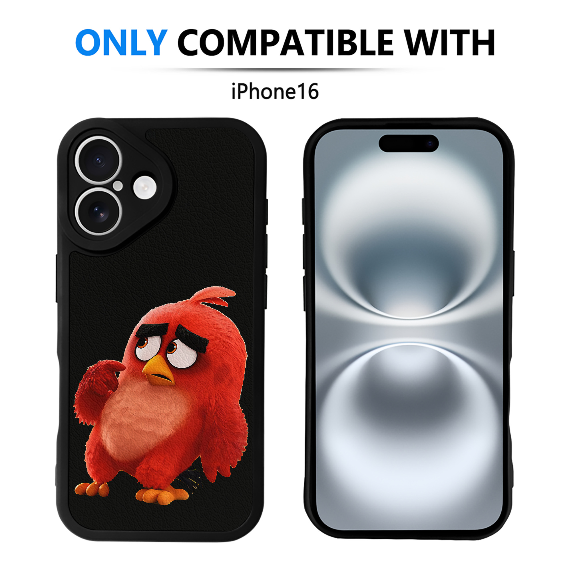 （画像用） Angry Birds アングリーバード 【iPhone 16シリーズ対応】シリコンスマホケース（レザー調） 材質：シリコン